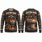 Personalized Welder Campfire Weekend All-Over Print Crewneck Sweater: front and back design mockups with CUSTOM NAME and SINCE 2000