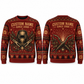 Personalized Welder Heritage Holiday All-Over Print Crewneck Sweater: front and back design mockups with CUSTOM NAME and SINCE 2000