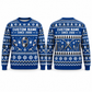 Personalized Welder Fair Isle Christmas All-Over Print Crewneck Sweater: front and back design mockups with CUSTOM NAME and SINCE 2000
