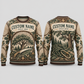 Personalized Arborist Canopy Heritage Holiday All-Over Print Crewneck Sweater: front and back design mockups with CUSTOM NAME and SINCE 2000