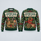 Personalized Arborist Tree Crew Holiday Gear Illusion All-Over Print Crewneck Sweater: front and back design mockups with CUSTOM NAME and SINCE 2000