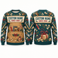 Personalized Carpenter Holiday Maker Apron Illusion All-Over Print Crewneck Sweater: front and back design mockups with CUSTOM NAME and SINCE 2000