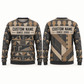 Personalized Carpenter Joinery Geometry All-Over Print Crewneck Sweater: front and back design mockups with CUSTOM NAME and SINCE 2000