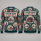 Personalized EMS Response Crew Holiday Medallions All-Over Print Crewneck Sweater: front and back design mockups with CUSTOM NAME and SINCE 2000