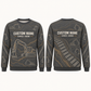 Personalized Excavator Operator Contour Geometry All-Over Print Crewneck Sweater: front and back design mockups with CUSTOM NAME and SINCE 2000