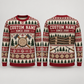 Personalized Logger Printed Fair Isle Christmas All-Over Print Crewneck Sweater: front and back design mockups with CUSTOM NAME and SINCE 2000