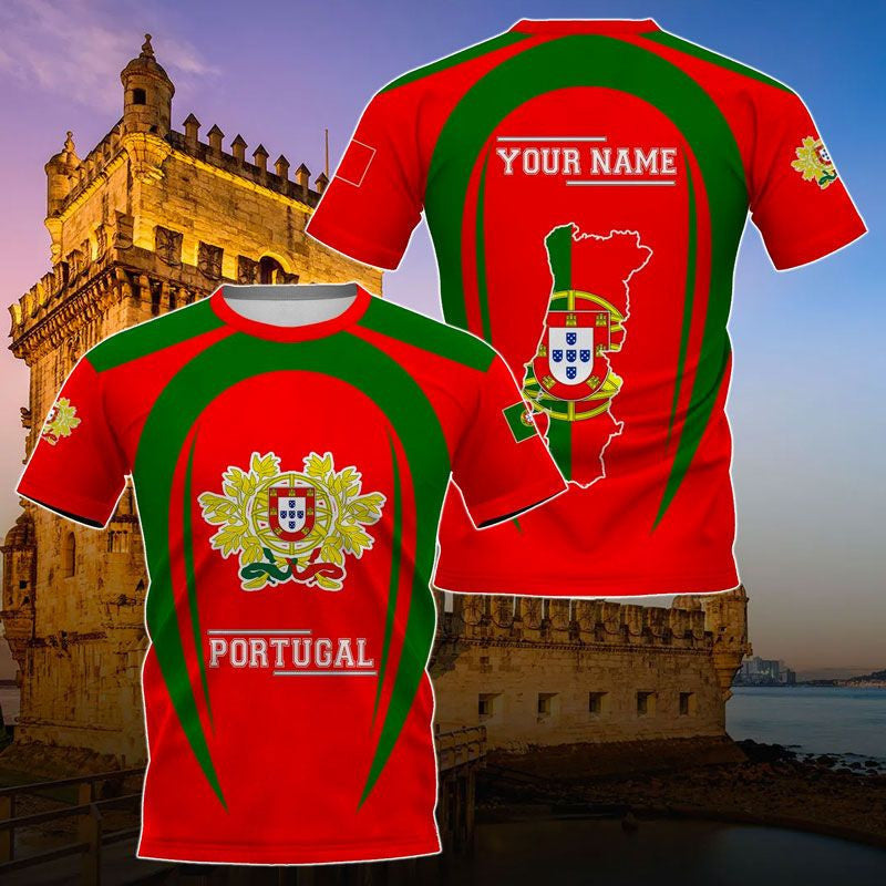 Customize Portugal Coat Of Arms & Flag 3D Unisex Adult Shirts