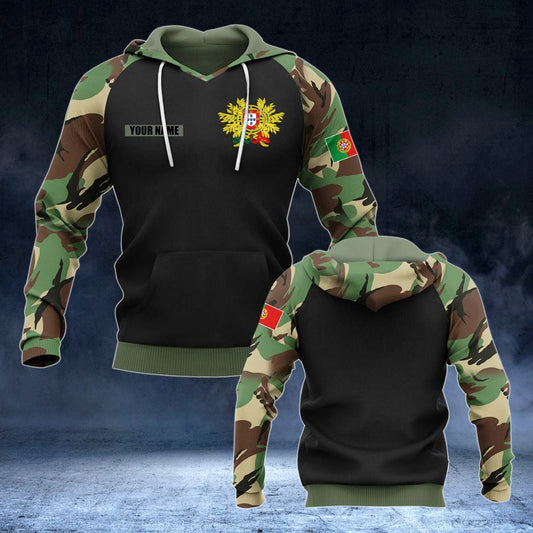 Customize Portugal Coat Of Arms Camo Unisex Adult Hoodies
