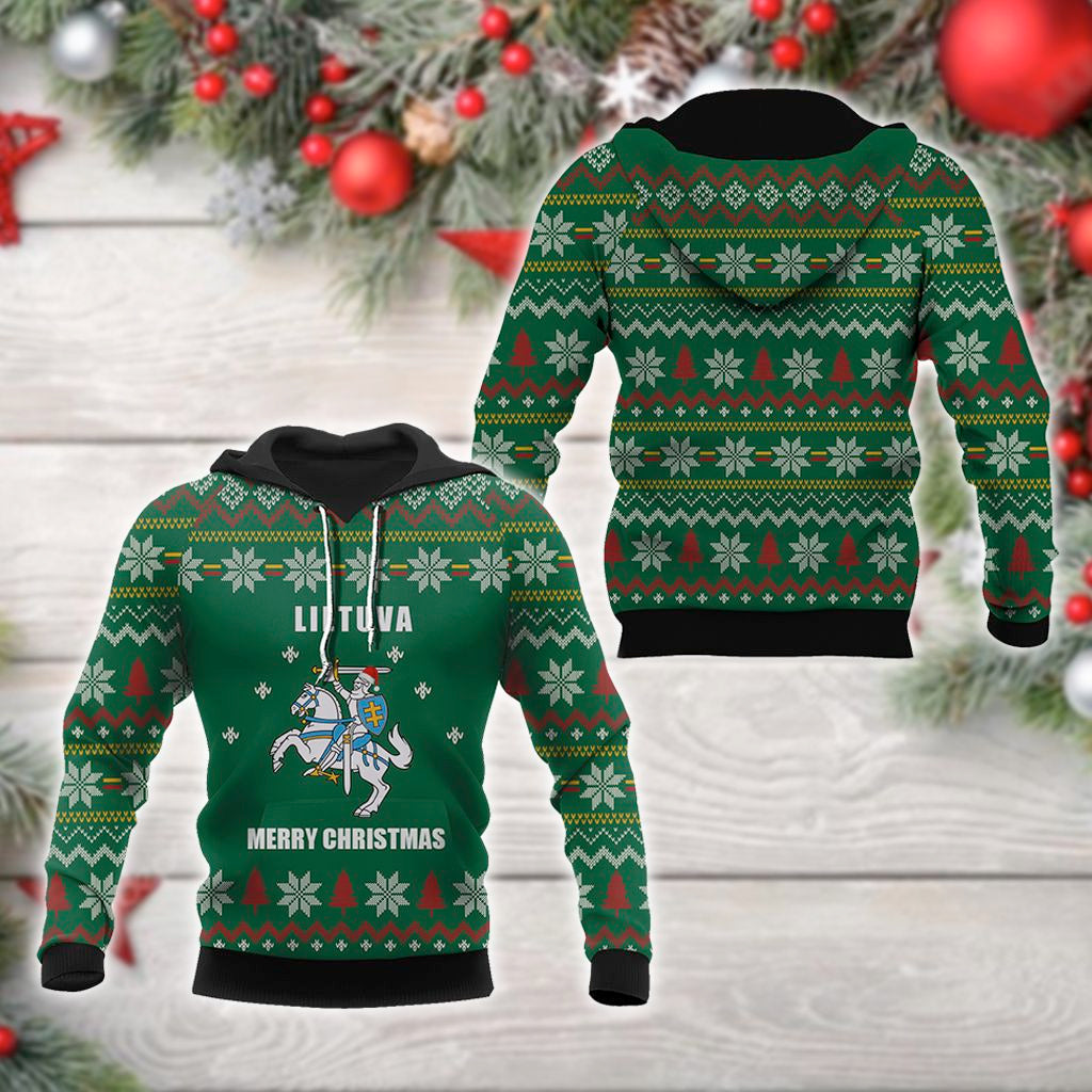 Lietuva Lithuania Coat Of Arms Merry Christmas Unisex Adult Hoodies
