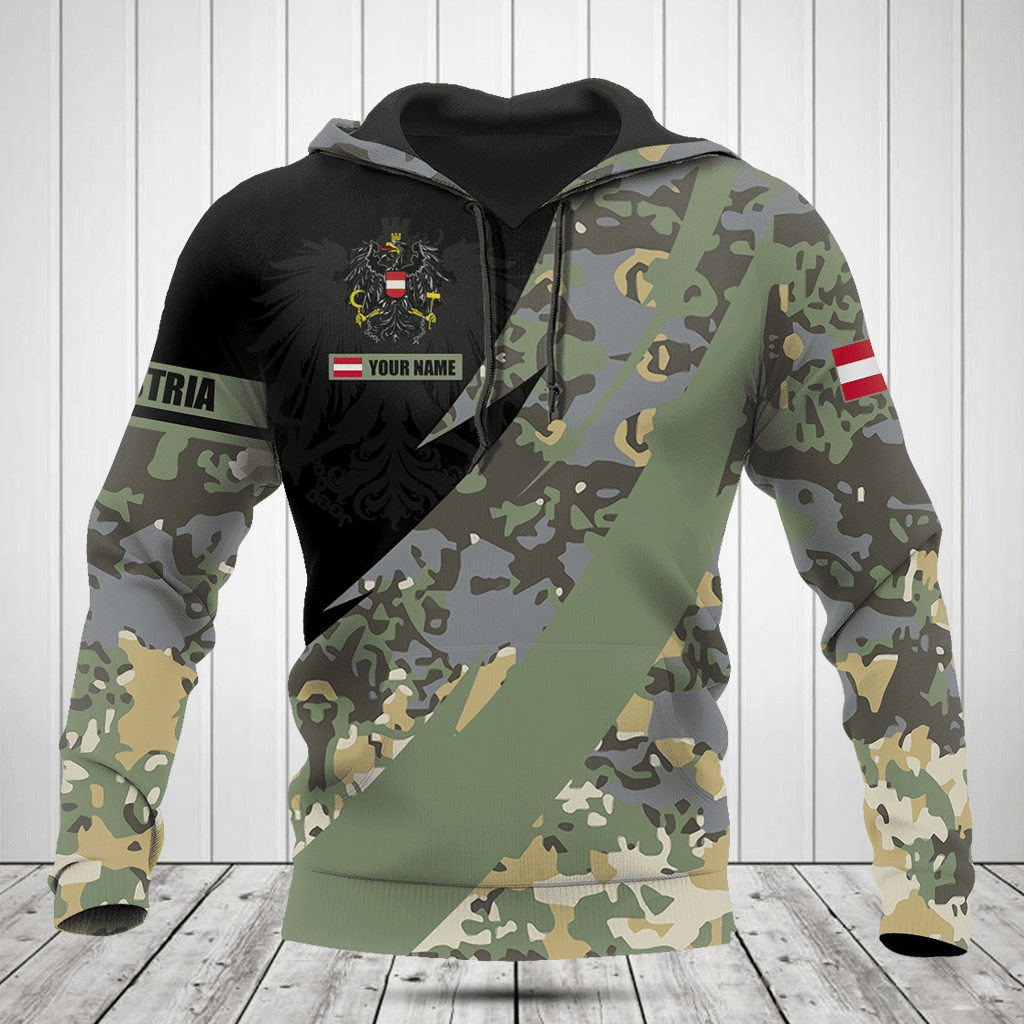 Customize Austria Coat Of Arms Camo Fire Style Shirts