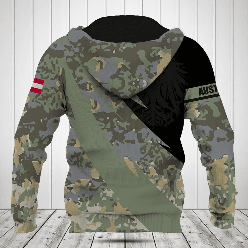 Customize Austria Coat Of Arms Camo Fire Style Shirts