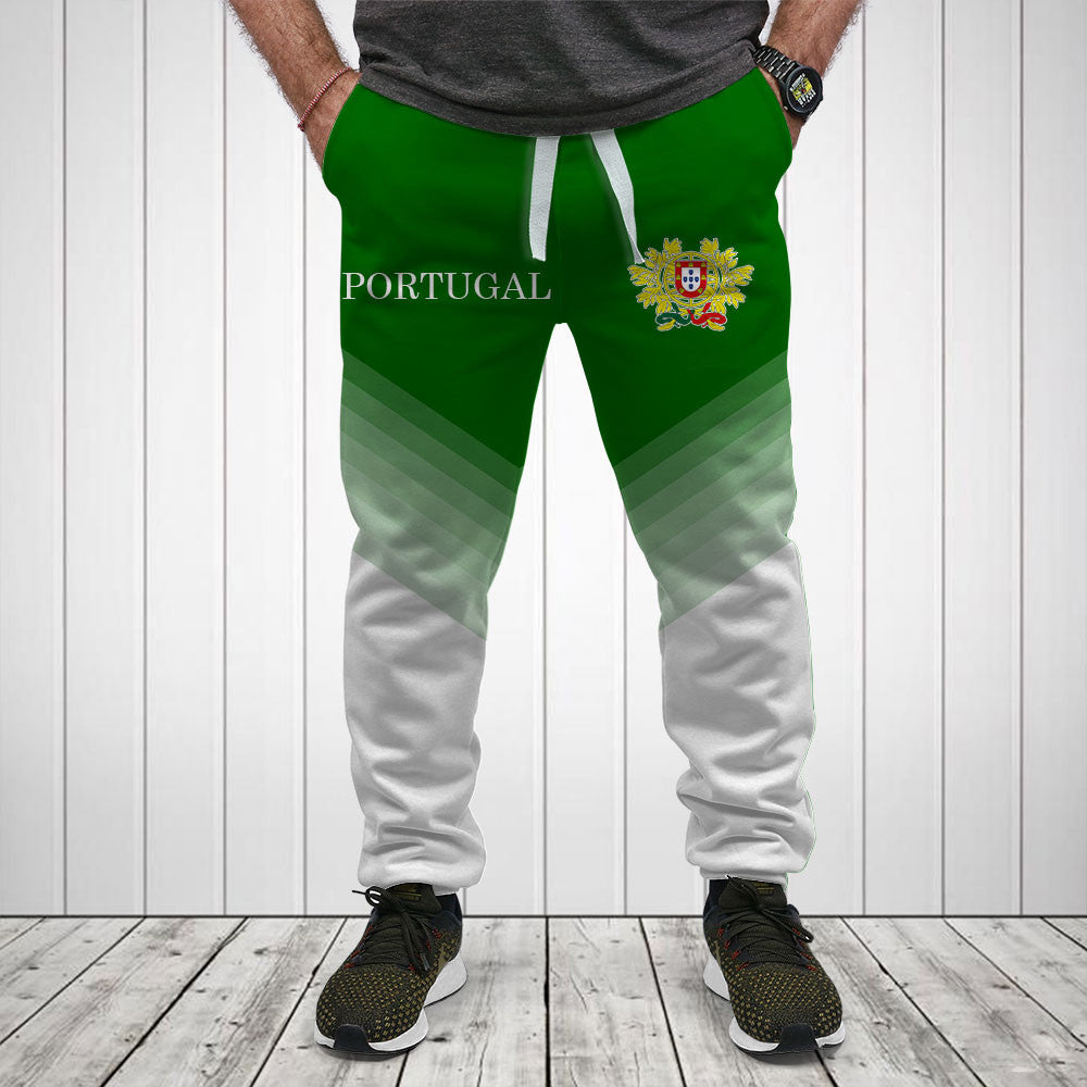 Customize Portugal Flag Gradient Sport Shirts And Jogger Pants