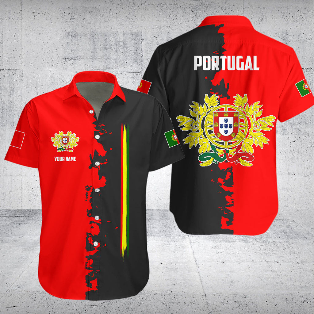 Customize Portugal Flag Half Black Shirts