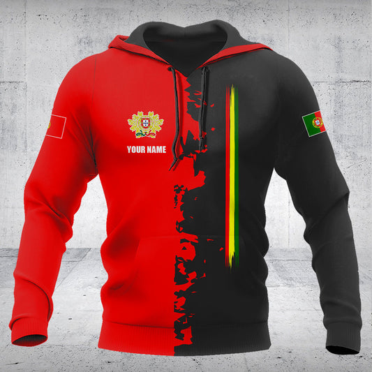 Customize Portugal Flag Half Black Shirts