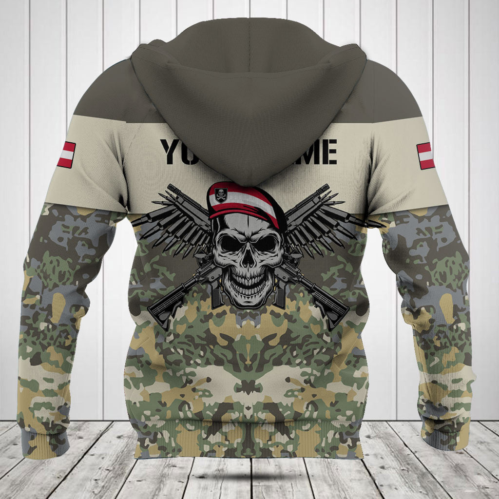 Customize Austria Army Camo Skull Shirts And Jogger Pants