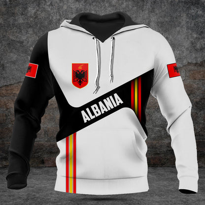 Customize Albania Flag Black And White Shirts