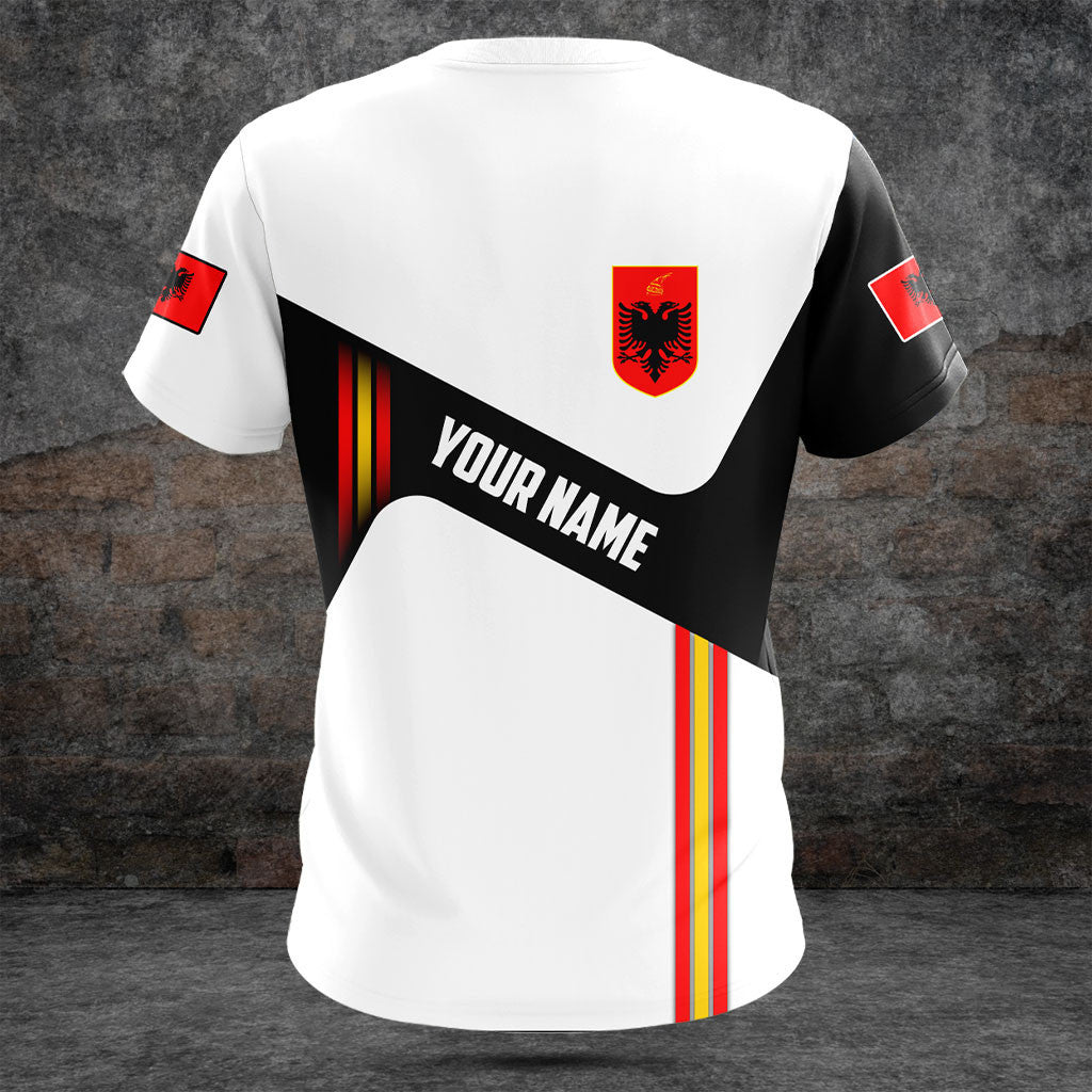 Customize Albania Flag Black And White Shirts