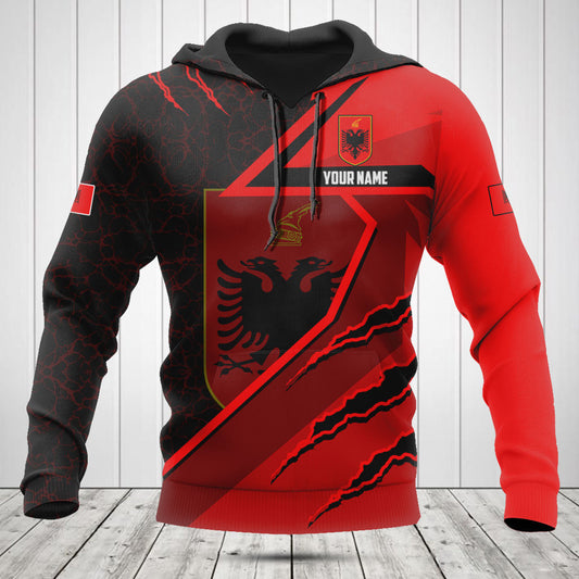 Customize Albania Flag Lava Pattern Shirts