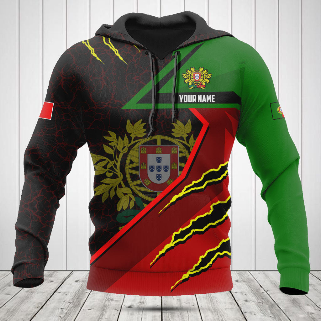 Customize Portugal Flag Lava Pattern Shirts