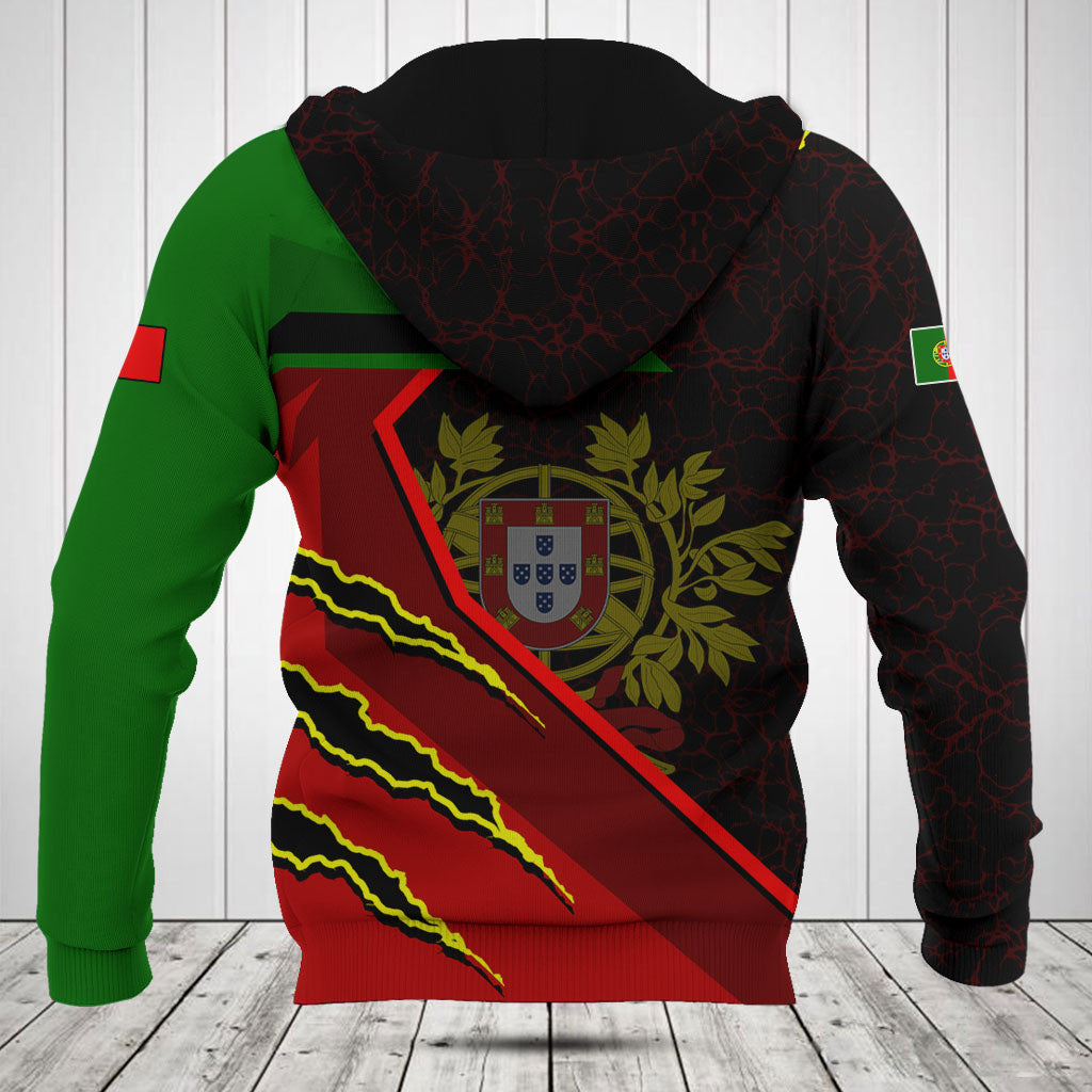 Customize Portugal Flag Lava Pattern Shirts