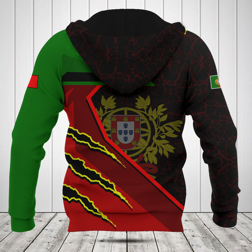 Customize Portugal Flag Lava Pattern Shirts