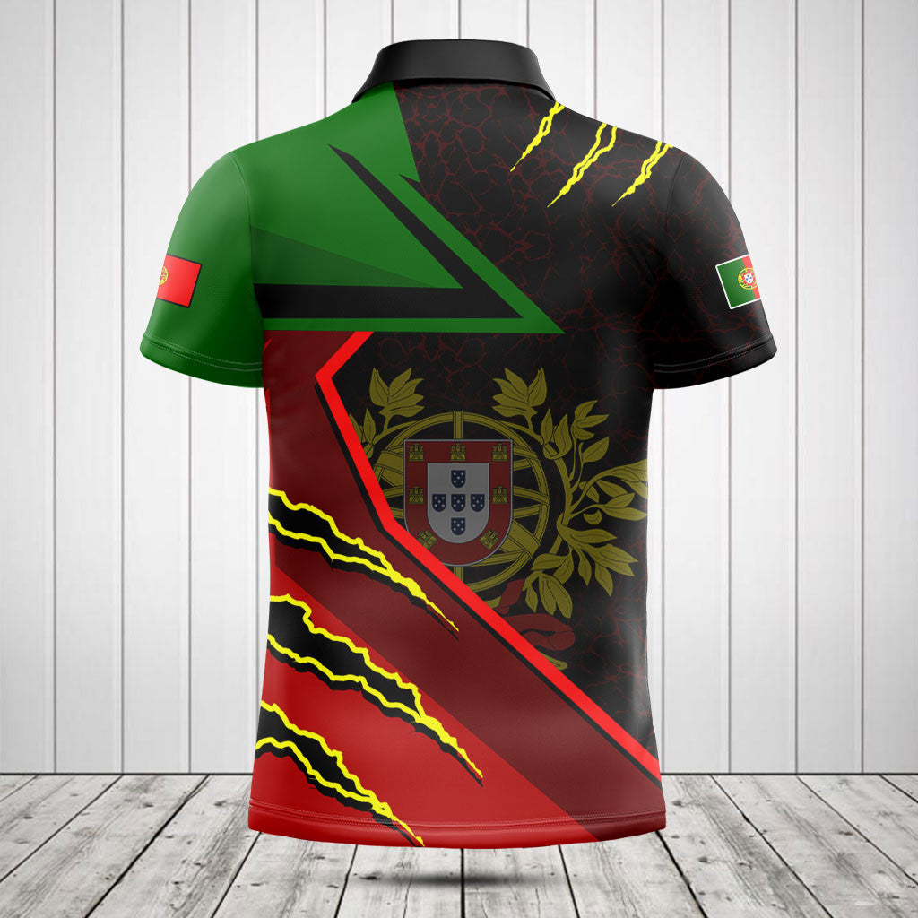 Customize Portugal Flag Lava Pattern Shirts