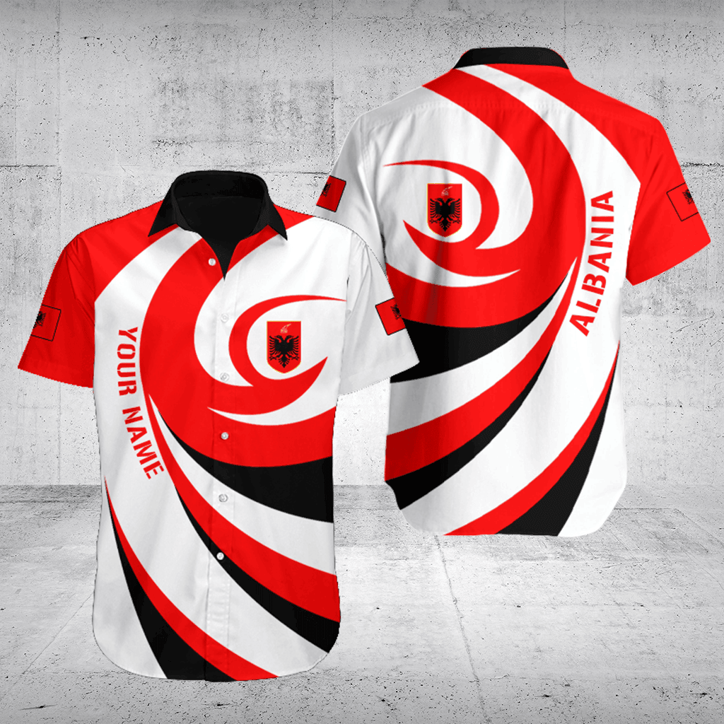 Customize Albania Flag Vortex Shirts