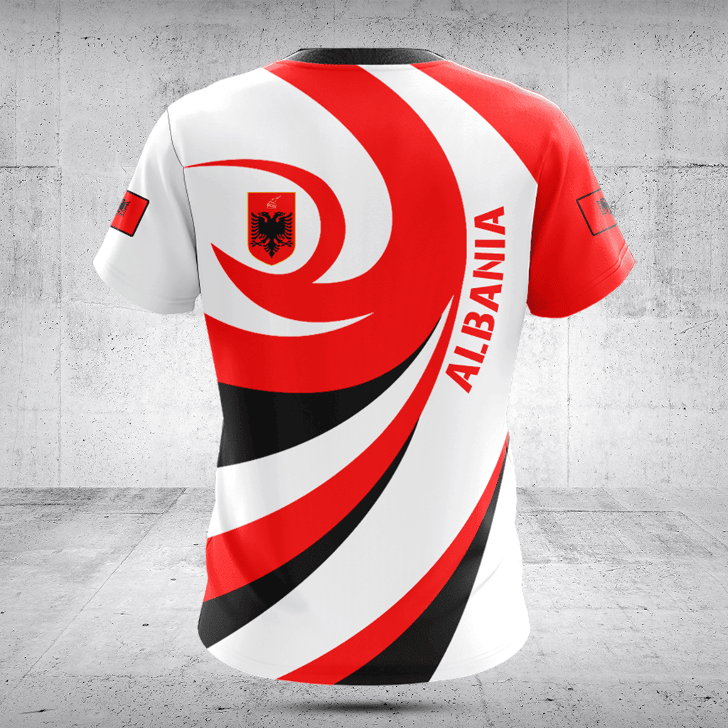 Customize Albania Flag Vortex Shirts