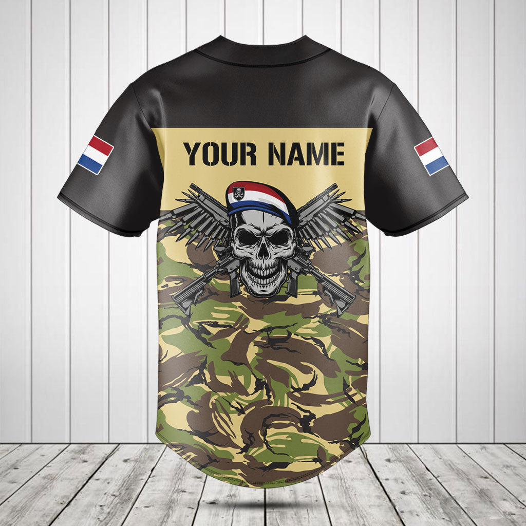 Customize Netherlands Army Camo Skull Shirts And Jogger Pants