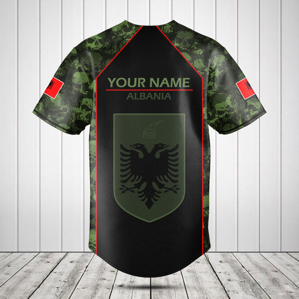 Customize Skull Camo Albania Shirts And Jogger Pants