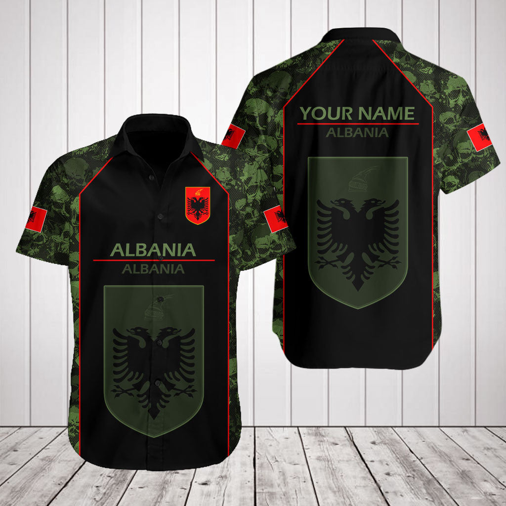 Customize Skull Camo Albania Shirts And Jogger Pants