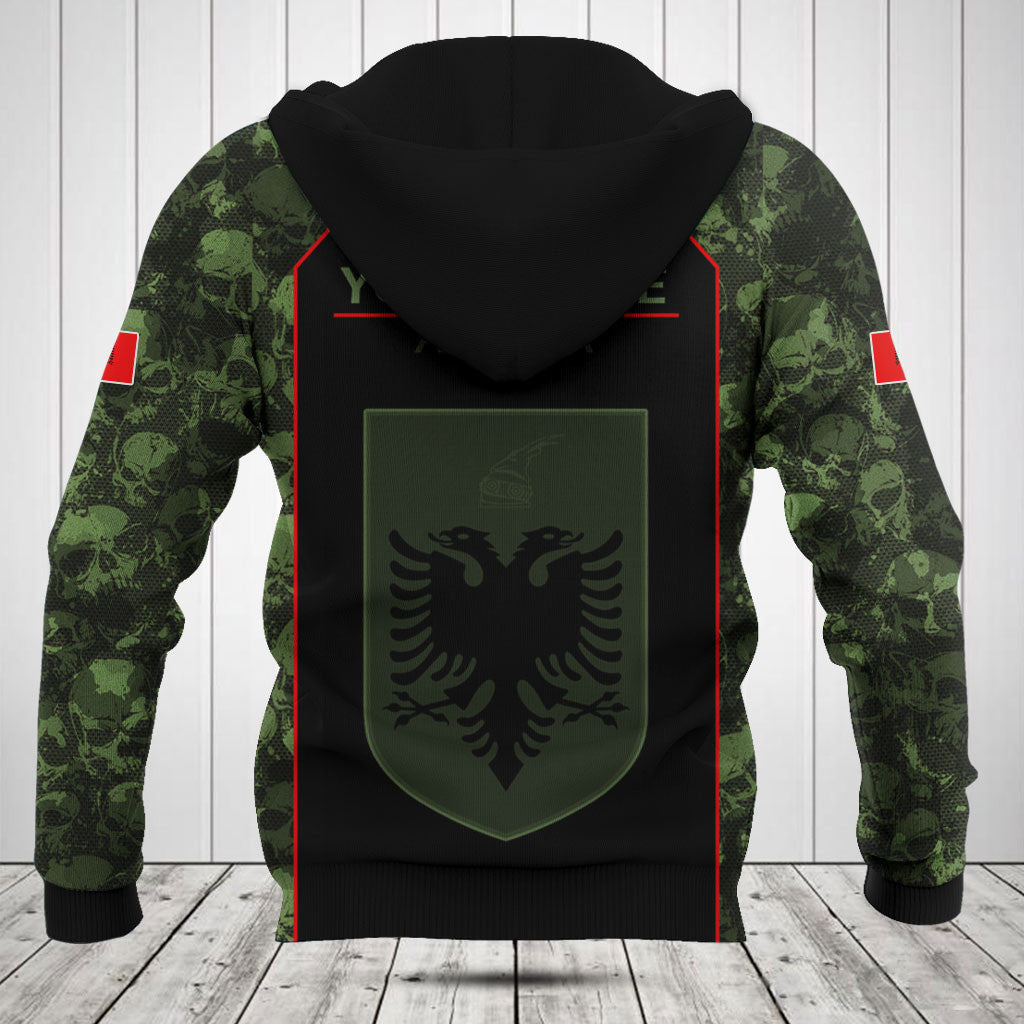 Customize Skull Camo Albania Shirts And Jogger Pants