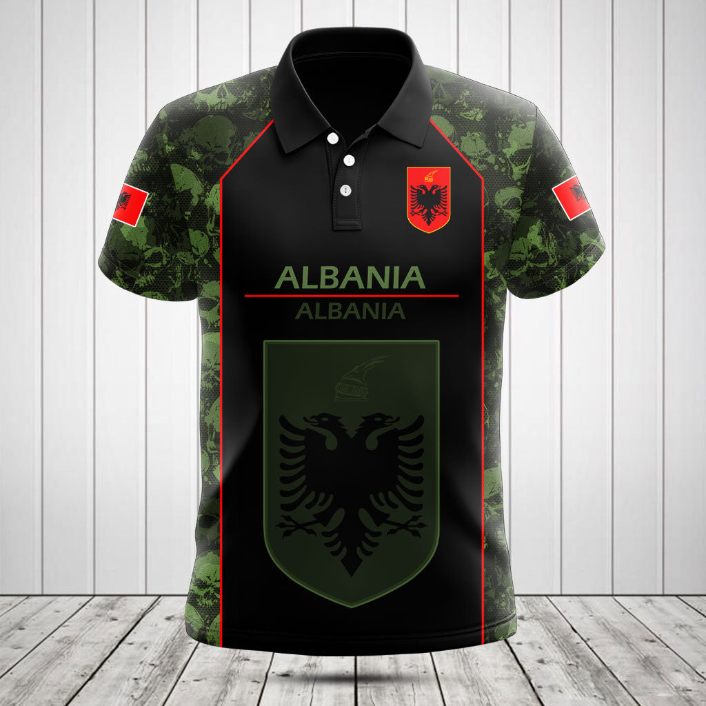Customize Skull Camo Albania Shirts And Jogger Pants