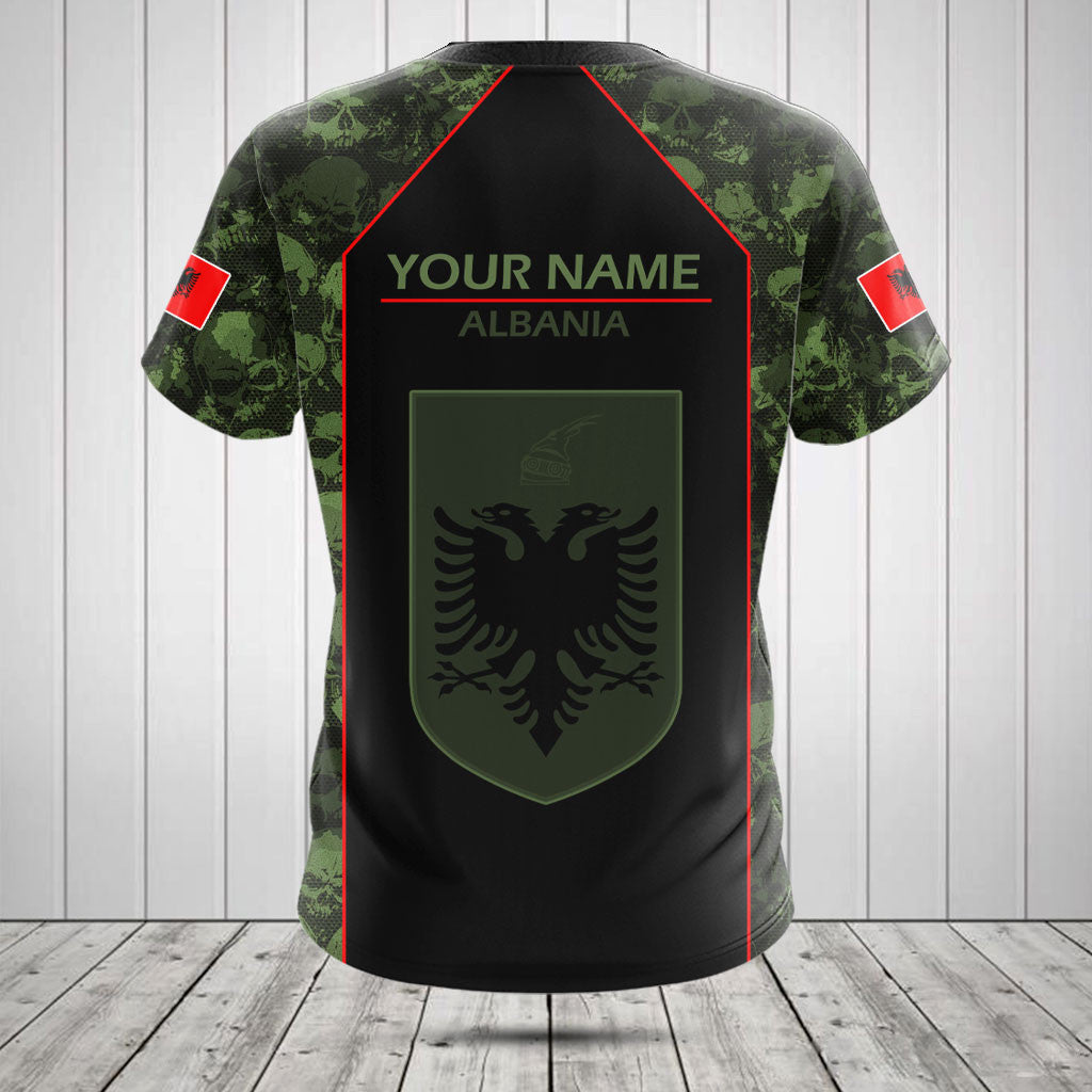 Customize Skull Camo Albania Shirts And Jogger Pants