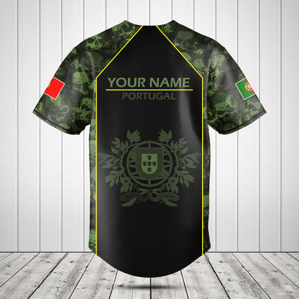 Customize Skull Camo Portugal Shirts And Jogger Pants