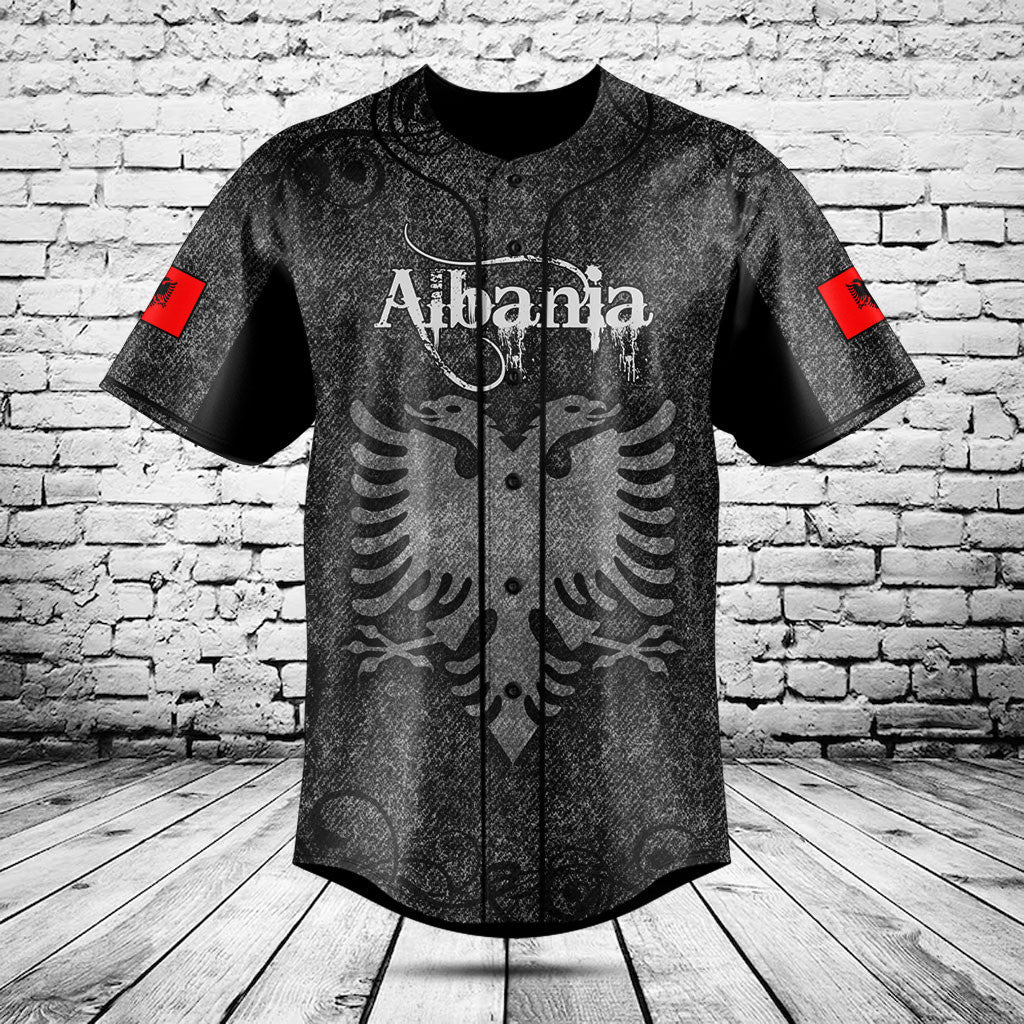 Customize Albania Skull Knitted Texture Shirts