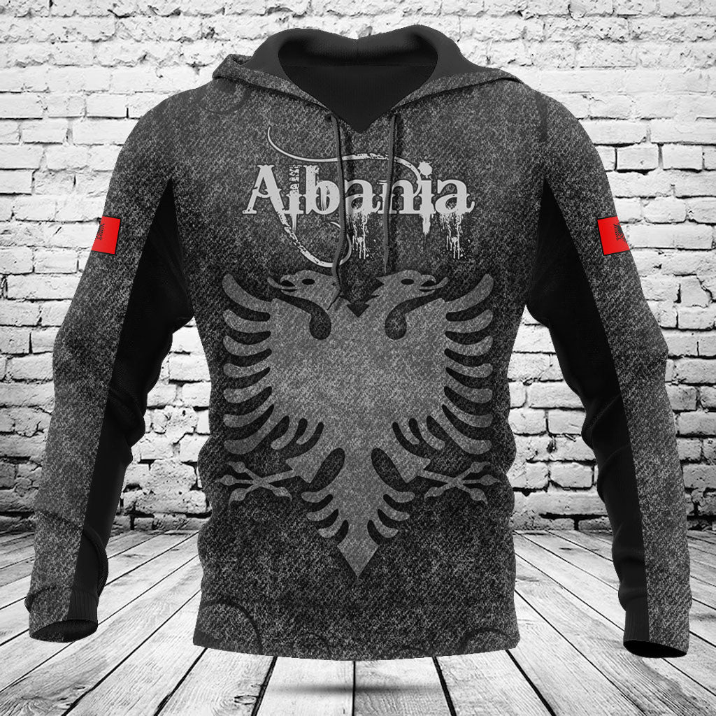 Customize Albania Skull Knitted Texture Shirts