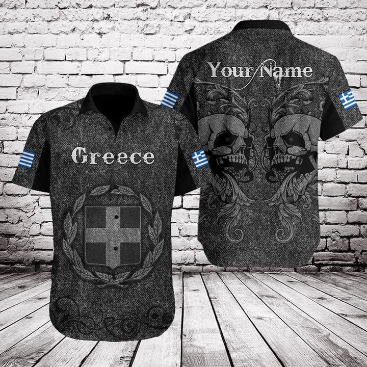 Customize Greece Skull Knitted Texture Shirts