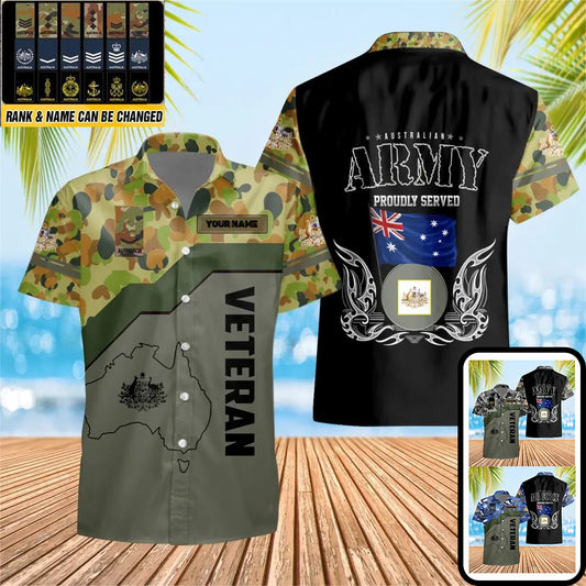 Personalized Australian Solider/ Veteran Camo With Name And Rank Hawaii Shirt 3D Printed - 0604230001