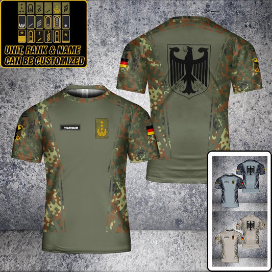 Personalized German Solider/ Veteran Camo With Name And Rank T-Shirt 3D Printed - 0502240003