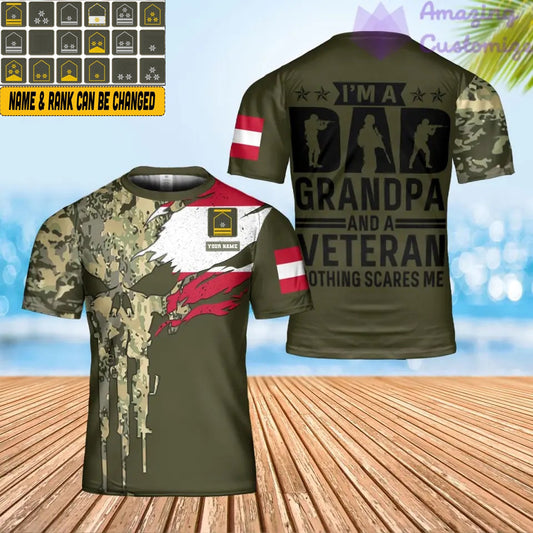 Personalized Austria Soldier/ Veteran Camo With Name And Rank T-shirt 3D Printed - 2101240003