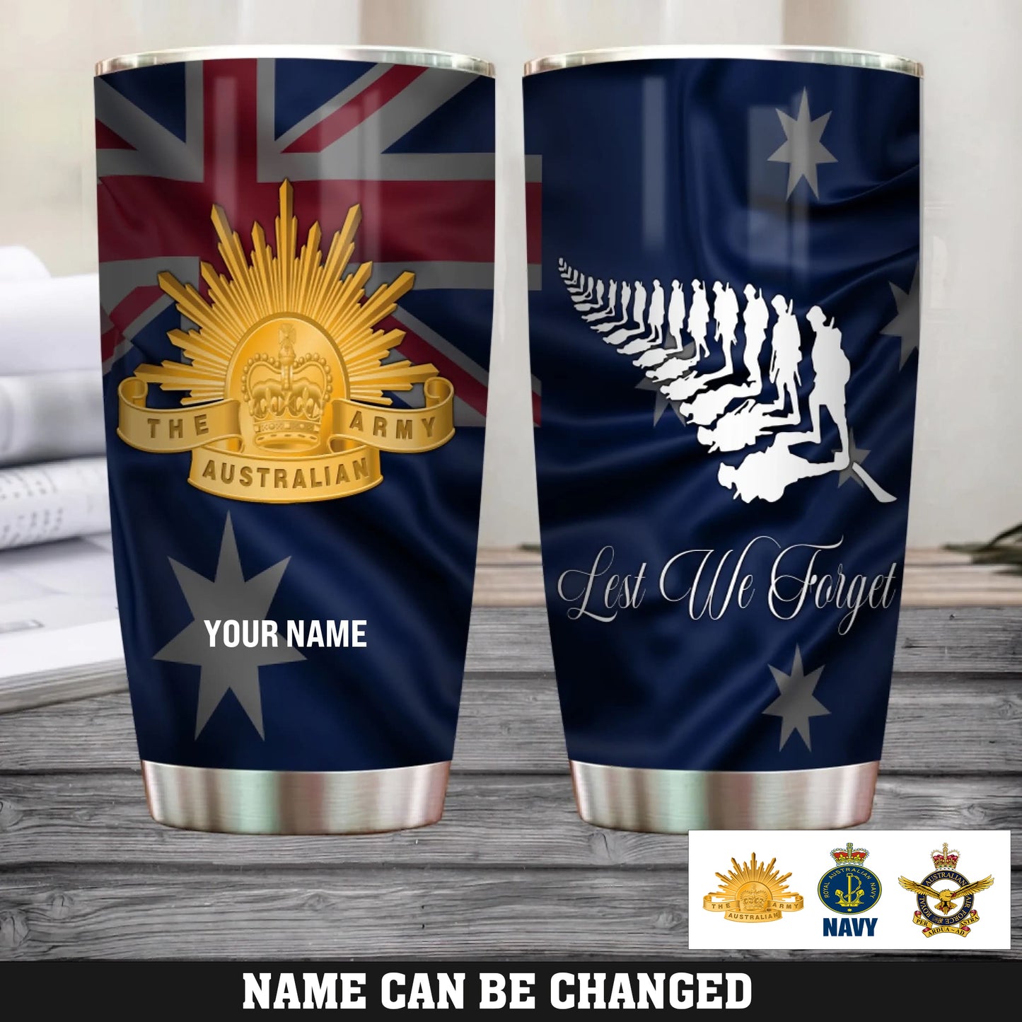 Personalized Australia Veteran/ Soldier With Name Camo Tumbler - 1761264002