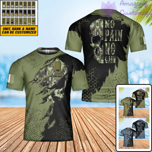 Personalized Ireland Solider/ Veteran Camo With Name And Rank T-Shirt 3D Printed - 1706918402