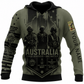 Personalized Australia Soldier/Veteran with Name & Rank Hoodie All Over Printed - TH1779235201