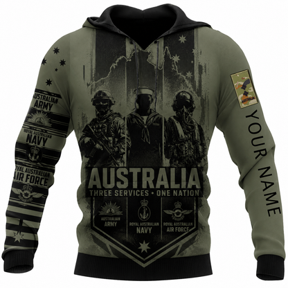 Personalized Australia Soldier/Veteran with Name & Rank Hoodie All Over Printed - TH1779235201
