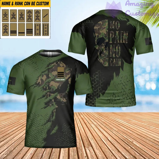 Personalized Swiss Solider/ Veteran Camo With Name And Rank T-shirt 3D Printed - 1706745601