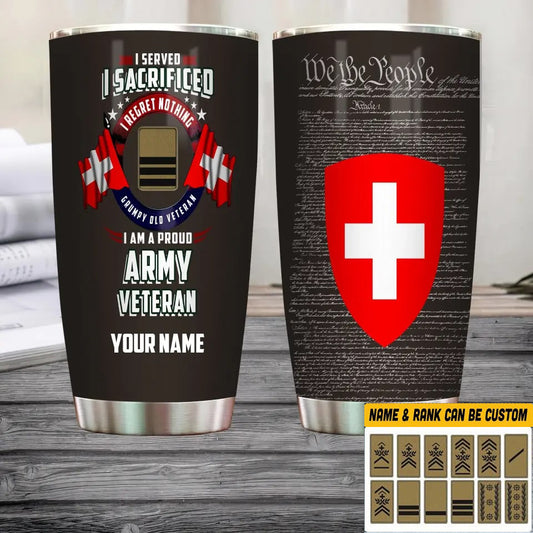 Personalized Swiss Veteran/ Soldier With Rank And Name Camo Tumbler All Over Printed - 2202240001