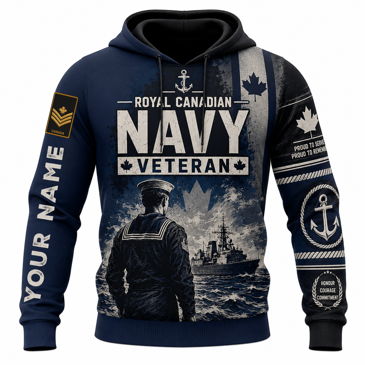 Personalized Canada Soldier/Veteran with Name & Rank Hoodie All Over Printed - TH1779235201