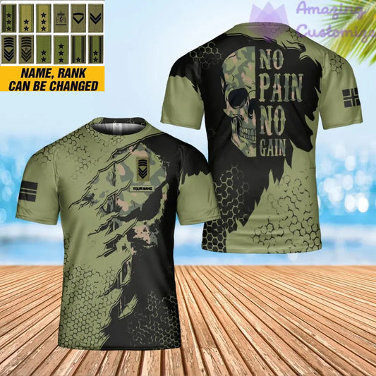 Personalized Norway Solider/ Veteran Camo With Name And Rank T-shirt 3D Printed - 2501240003