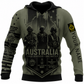 Personalized Australia Soldier/Veteran with Name & Rank Hoodie All Over Printed - TH1779235201